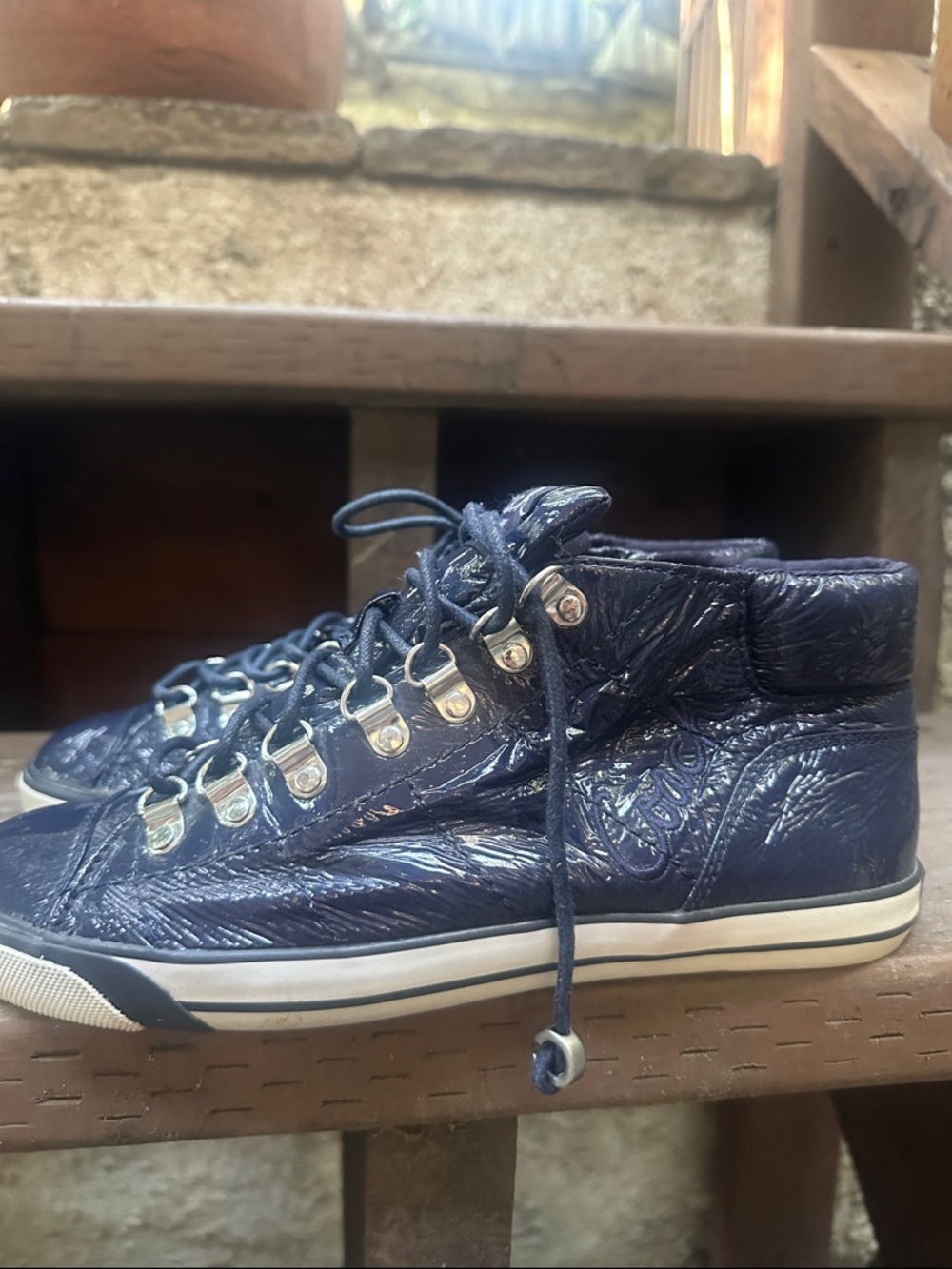 Coach Patent Finished High Top Sneakers - Picture 5 of 8